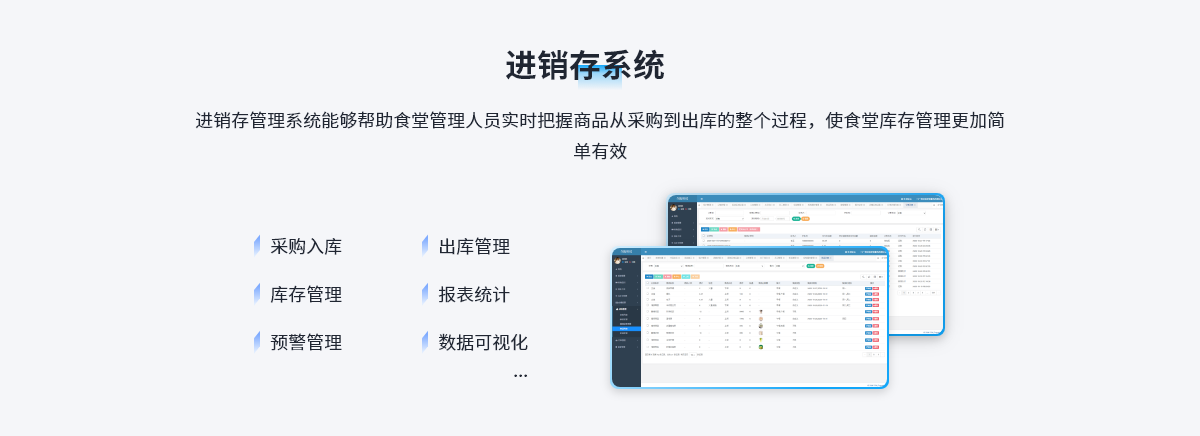 智慧食堂解决方案进销存系统